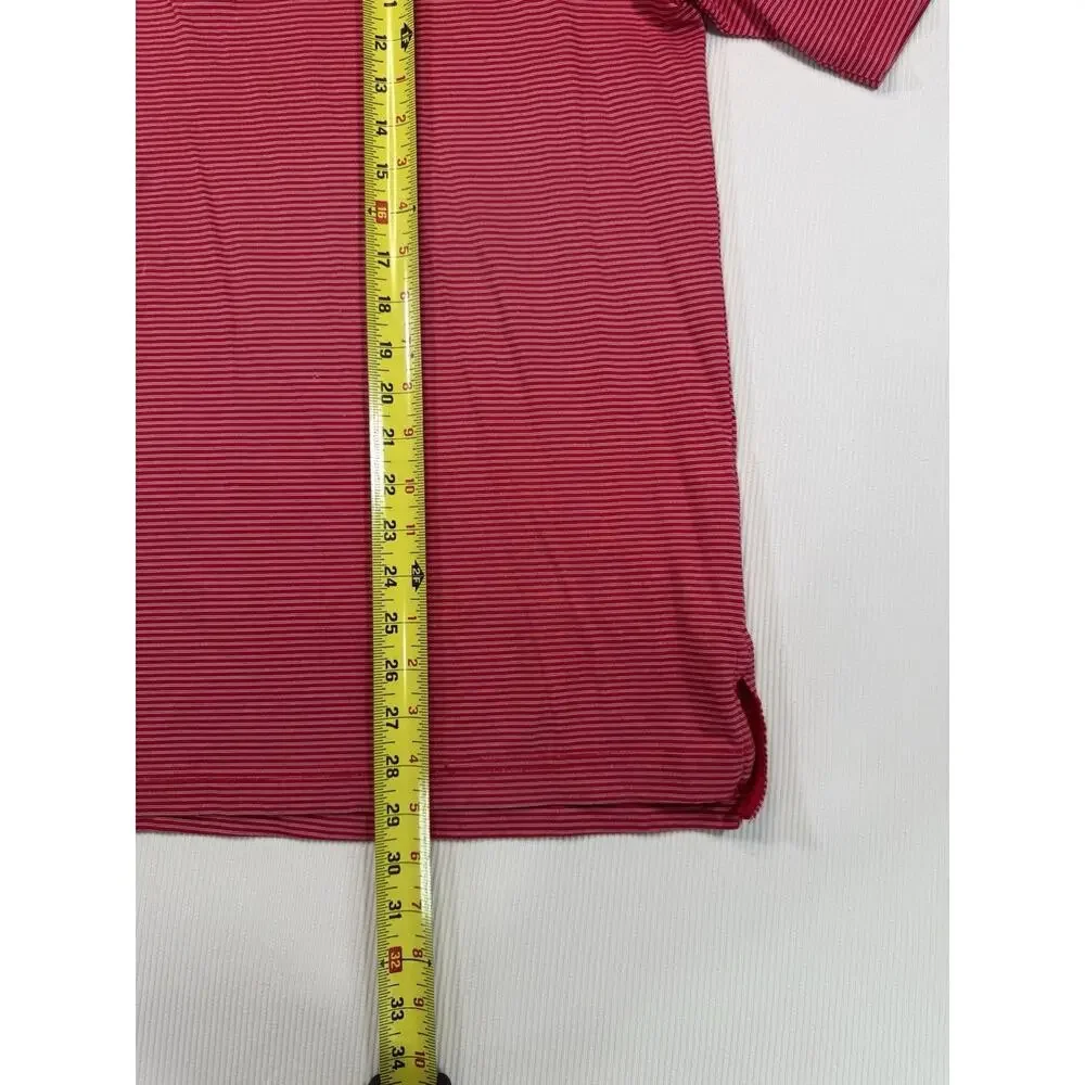 Daniel Cremieux Polo Shirt Mens Large Red Striped Golf Casual - Picture 4 of 8